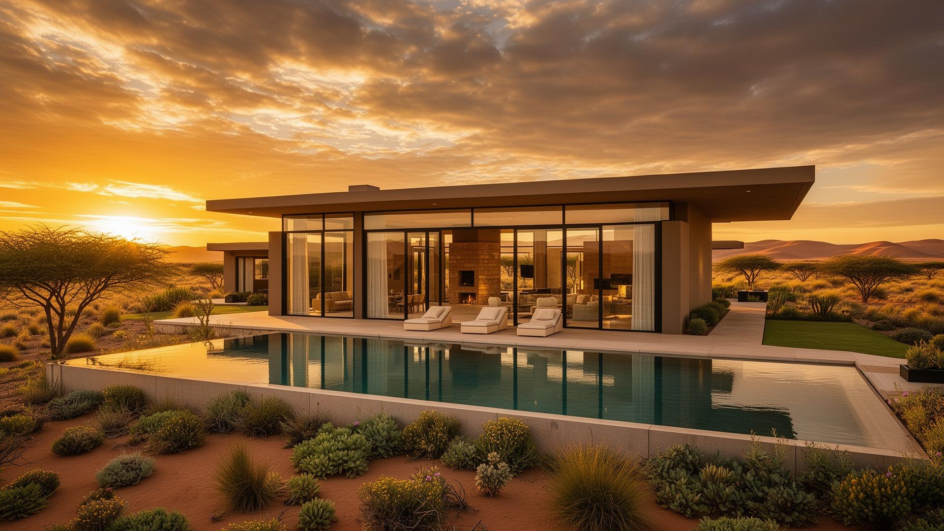 Premium Namibian property at golden hour